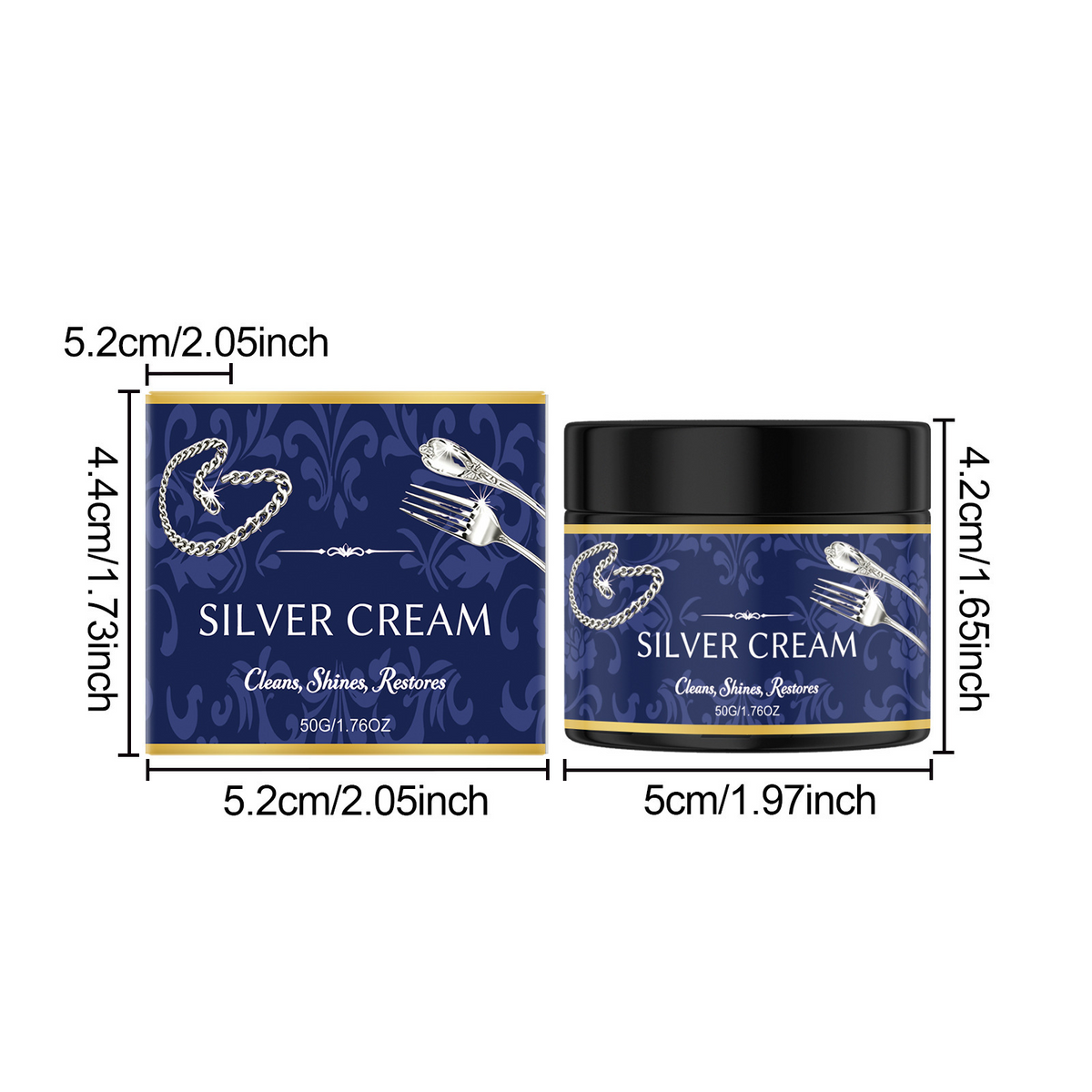 Silver Polish Cream for Silverware, Jewelry & Silver Metal Surfaces