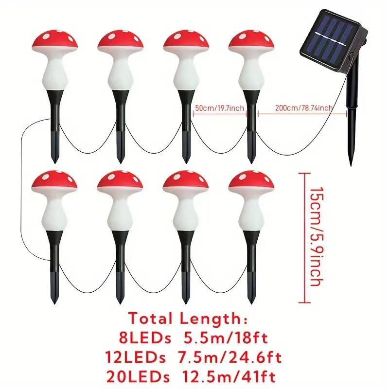 Solar Mushroom Garden Lights