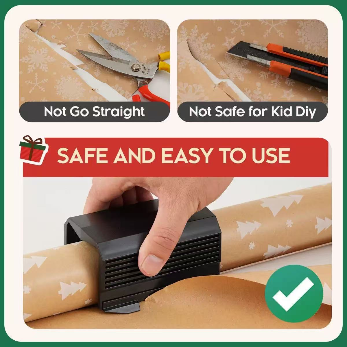 Sliding Wrapping Paper Cutter | Easy Straight Cuts for Holiday Gift Packaging