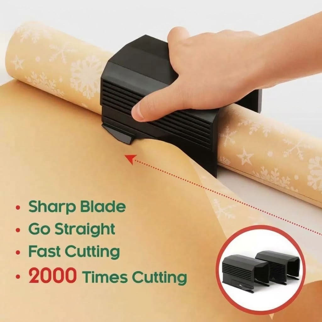 Sliding Wrapping Paper Cutter | Easy Straight Cuts for Holiday Gift Packaging