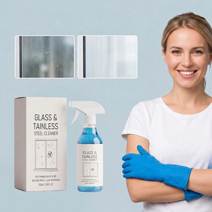 Glass & Stainless Steel Cleaner Spray for Home & Office Surfaces