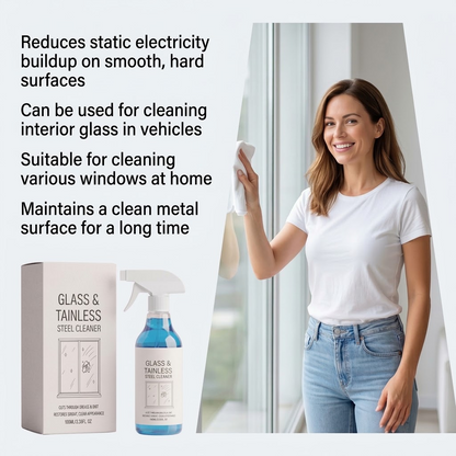 Glass & Stainless Steel Cleaner Spray for Home & Office Surfaces