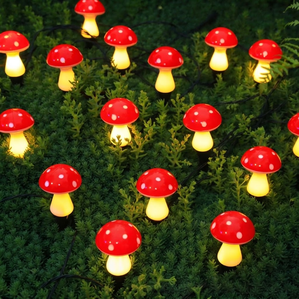 Solar Mushroom Garden Lights