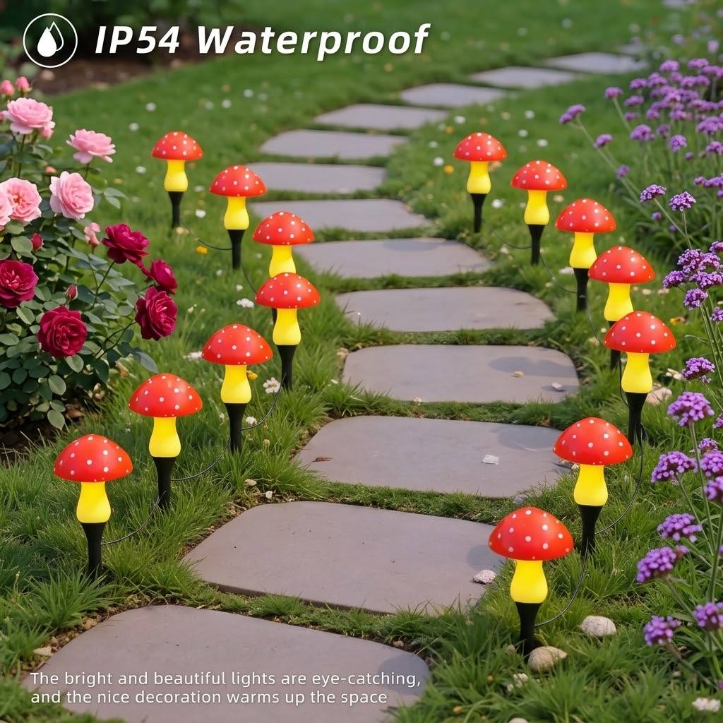 Solar Mushroom Garden Lights