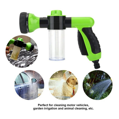 8 Pattern Garden Hose Foam Sprayer with Soap Dispenser Bottle