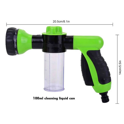 8 Pattern Garden Hose Foam Sprayer with Soap Dispenser Bottle