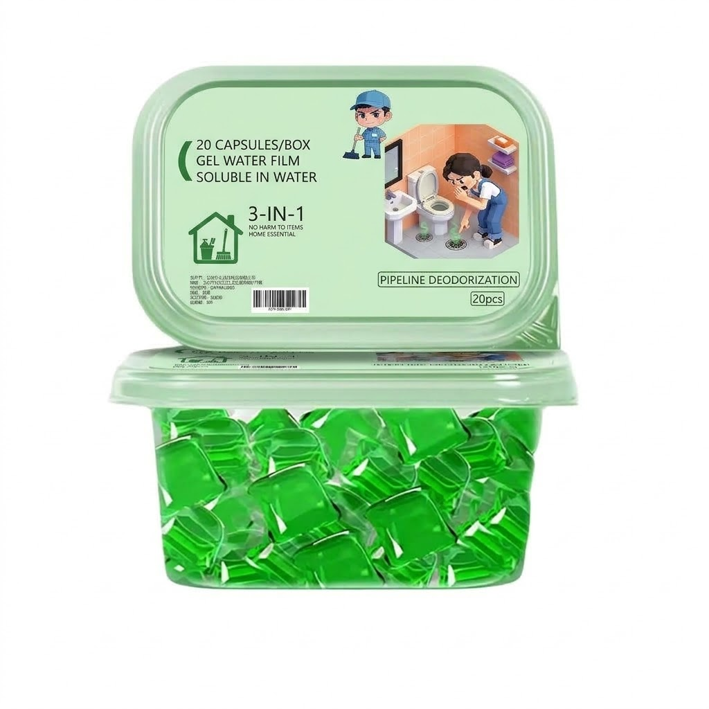 Water-Soluble Drain Deodorizing Gel Pods – Sewer Pipe Odor Neutralizer