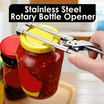 Stainless Steel Rotary Jar & Bottle Opener Tool