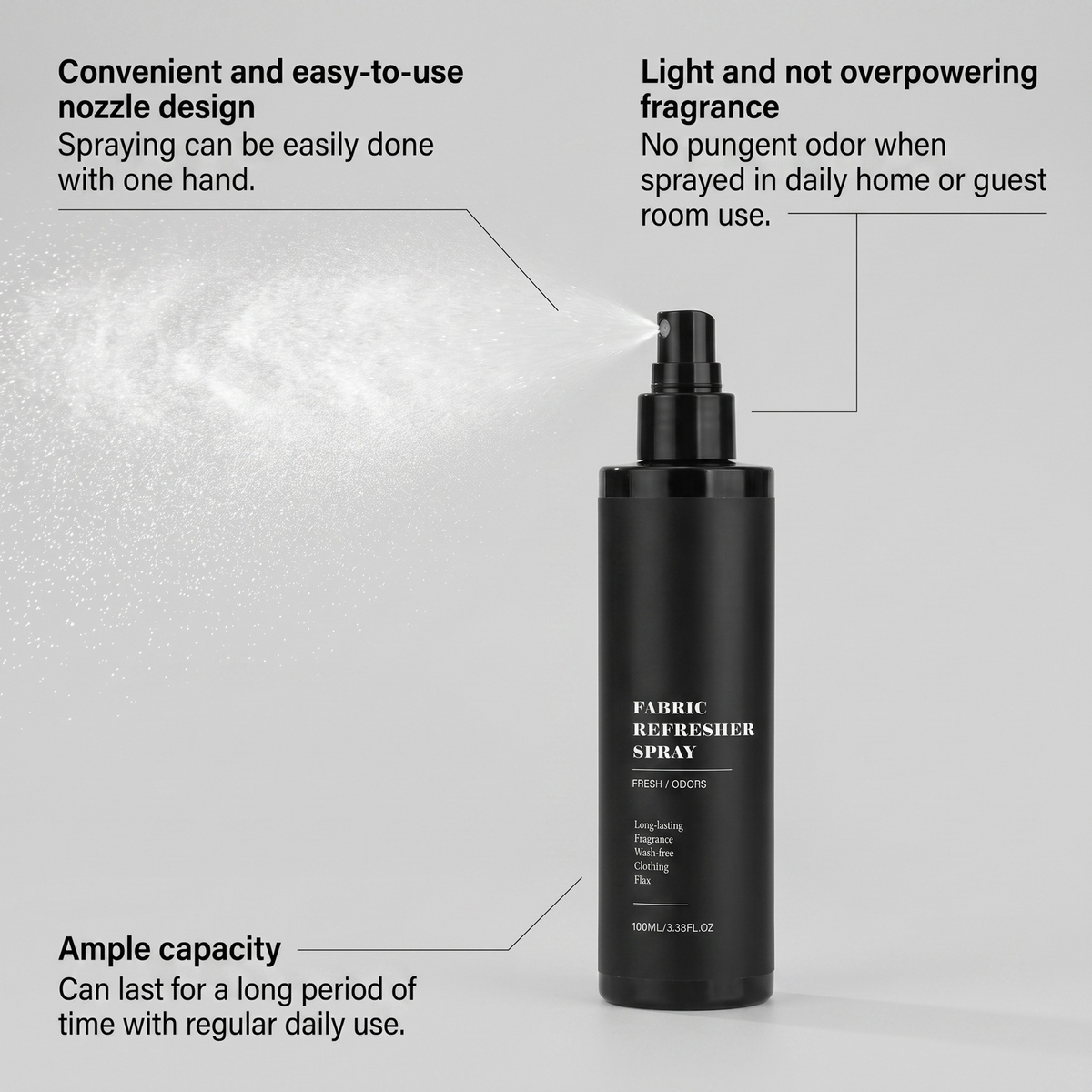 Versatile Fabric Care Spray - Portable Fine Mist Linen Refresher